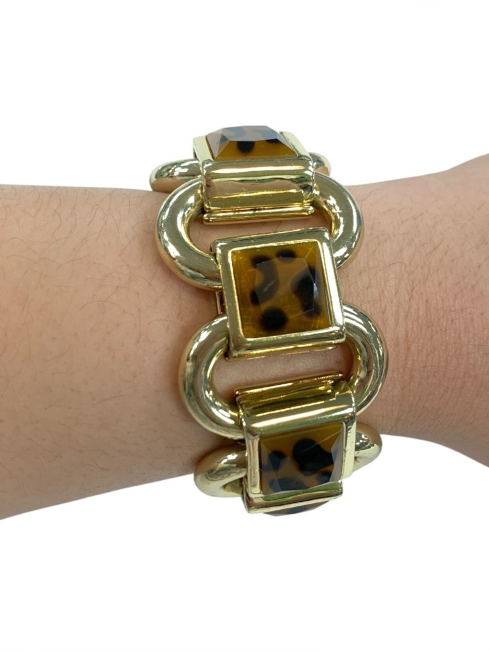 Gold-Tone Bracelet with Tortoiseshell Accent